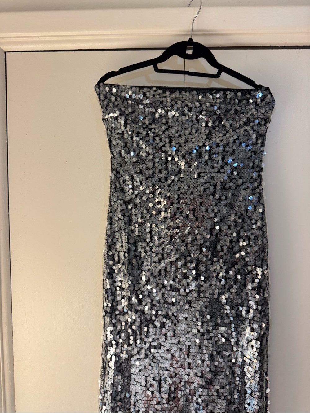 For Love & Lemons Strapless Sequin Maxi Dress - Silver - Picture 4 of 6